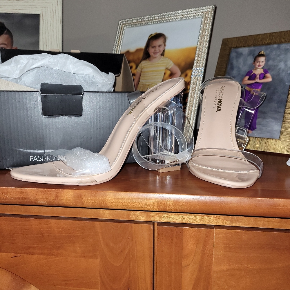 Fashion nova glass slippers